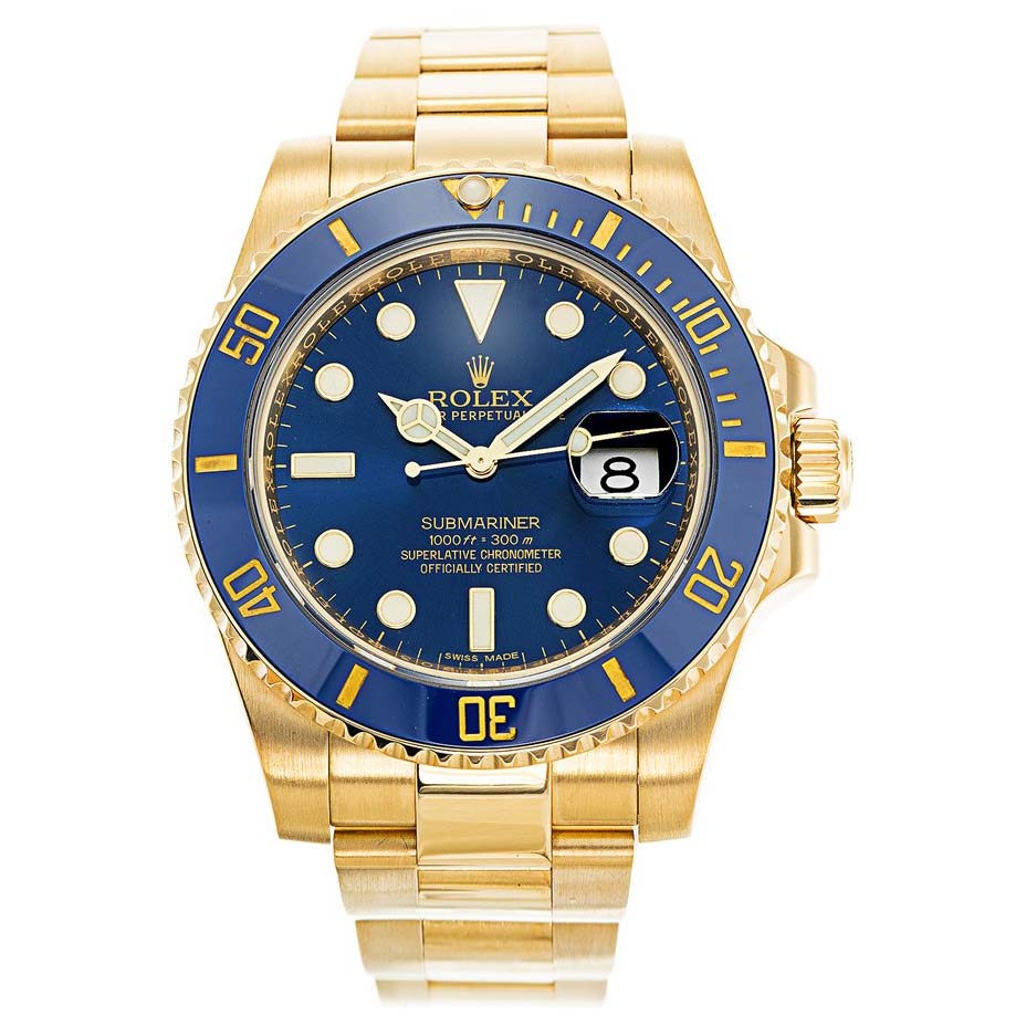 Blue Dial Gold Submariner 116618LB Automatic replica watch - Replica Magic Watch