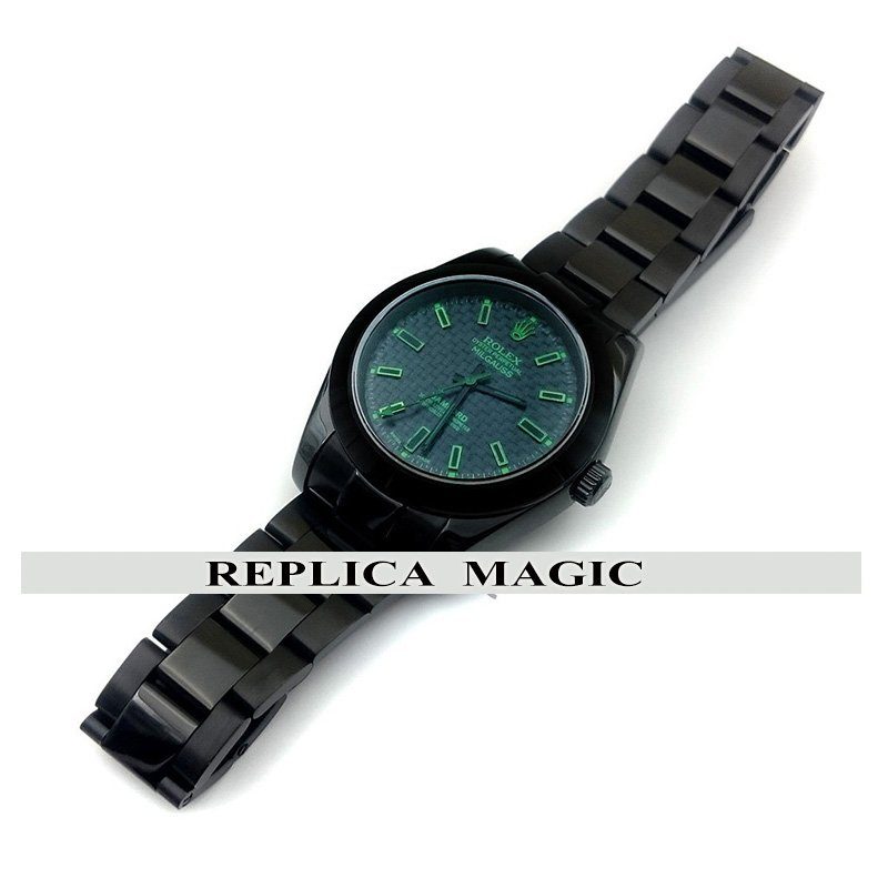 Rolex Bamford Milgauss SE Stealth GV Green Marks Balck Dial