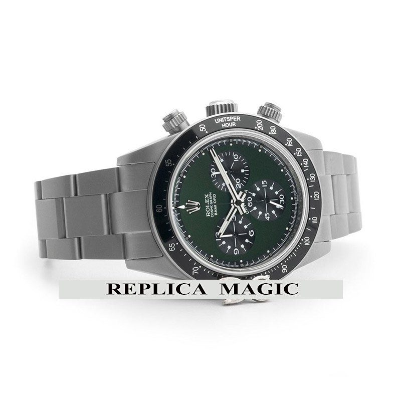 Rolex Bamford Heritage Daytona Green Dial Steel Strap replica watch -  Replica Magic Watch
