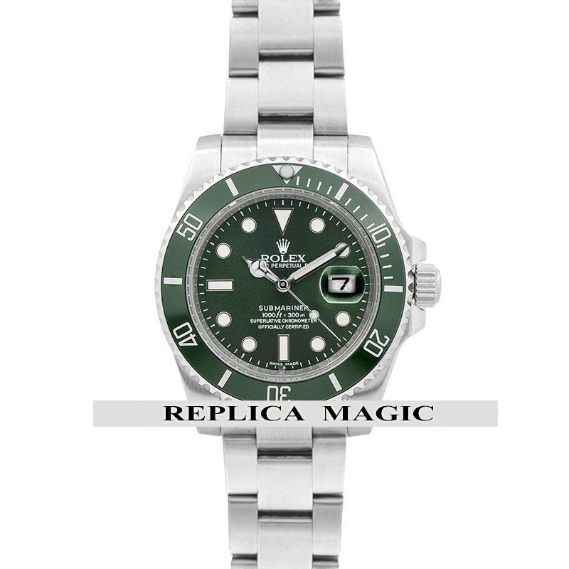 Rolex Steel Submariner Date Watch - The Hulk - Green Dial - 116610LV